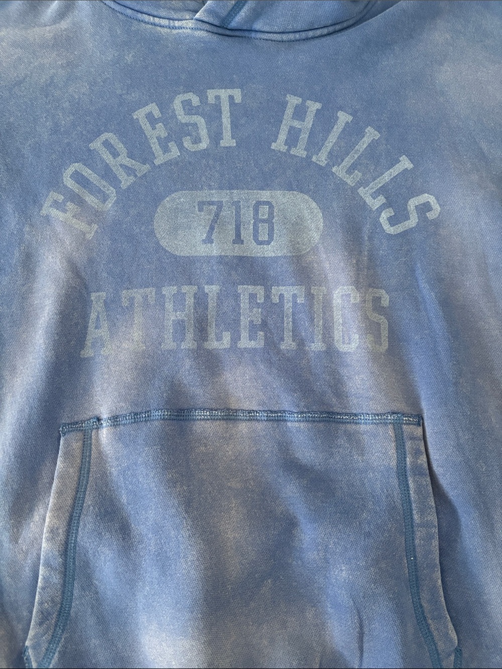 Hollister Baggy Cinch Washed Forest Hills Athletics Hoodie - Blue - L - Picture 6 of 9
